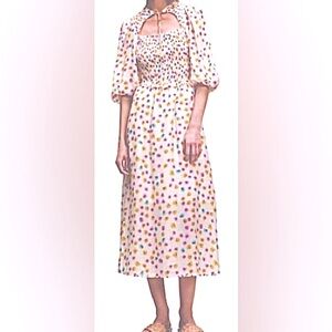 Dorothee Schumacher Colorful Mini Flower Midi Dress USA Sz. 8 (See Size Chart)